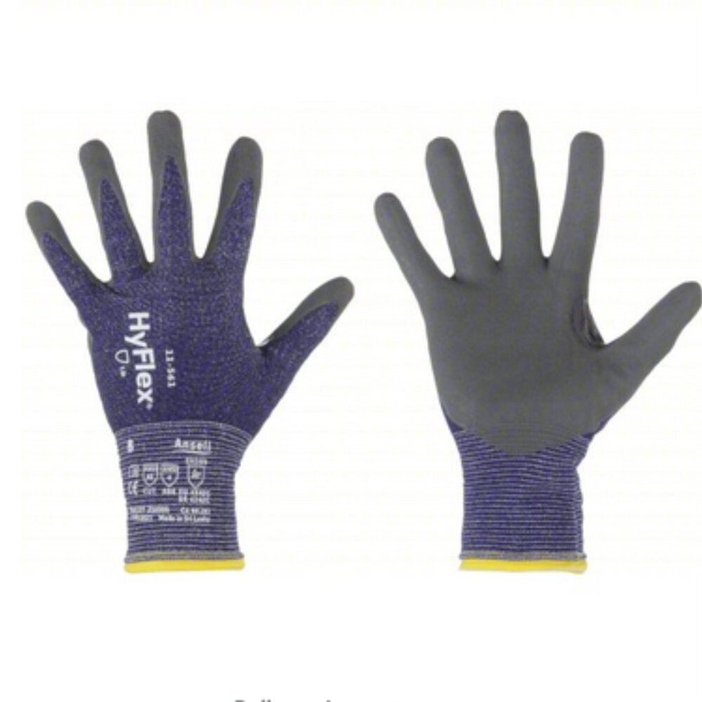 BUNDLE Ansell HyFlex 11-561 Ergonomic Abrasion-Resistant Nylon Spandex Nitrile